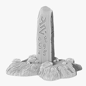 3D Mysterious stone pillar model