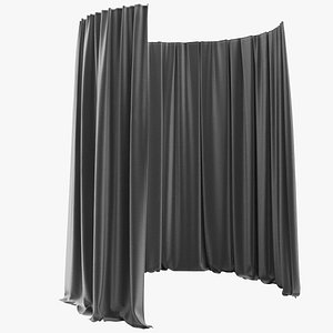 Curtain semicircular to the floor 3 3D model