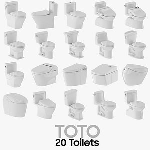 3D 20 toto toilet modeled