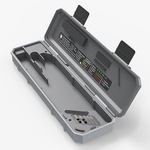 UAV Transport Case with Control Panel Gray 3D model