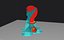 レンダリングと3Dプリント用のキングコブラ像