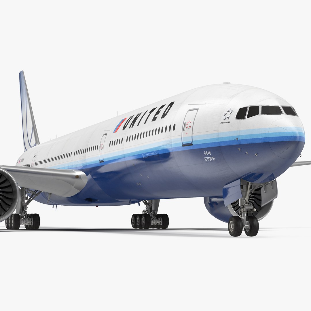 Boeing 777 8x United Airlines 3D Model 3D model preview
