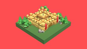 modular castle building 3D