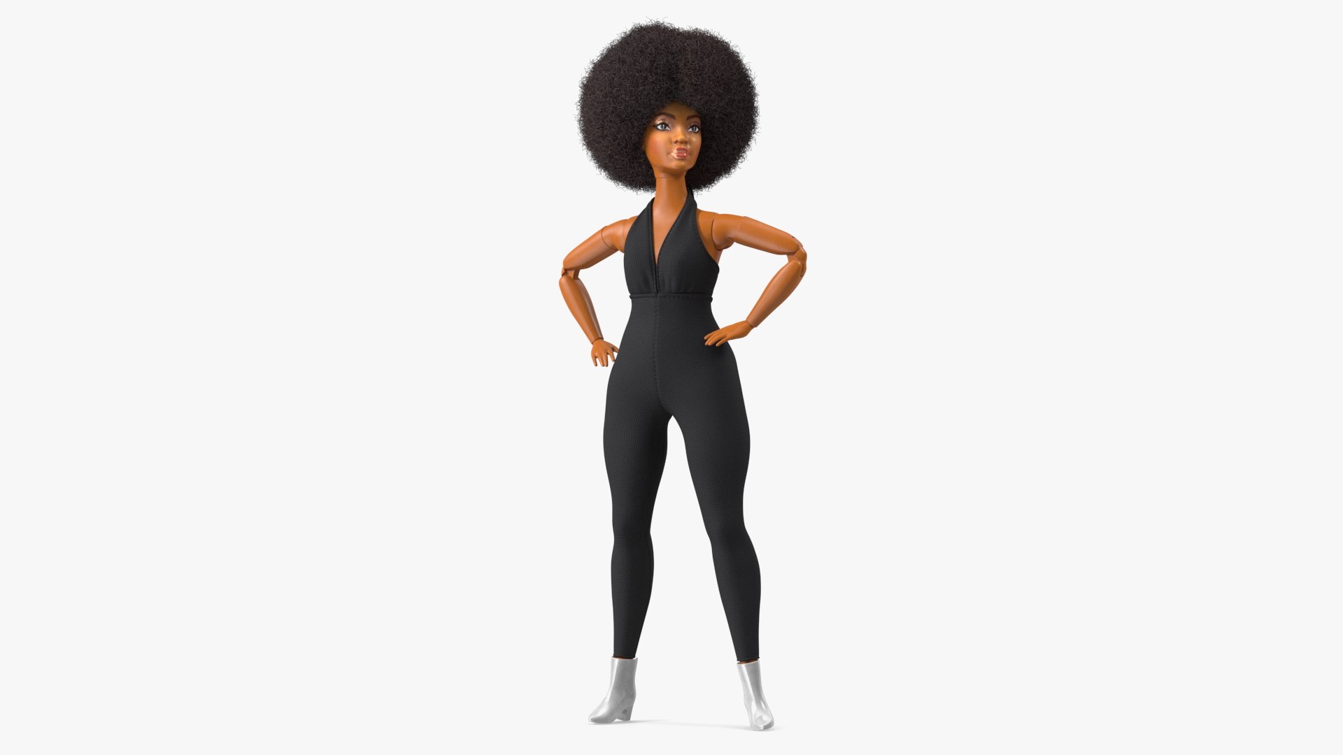 Barbie Looks Doll Elle GTD91 Standing Pose Dressed Fur 3D model preview