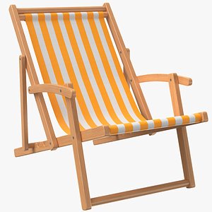 Detailed Yellow Beach Chair 3D model