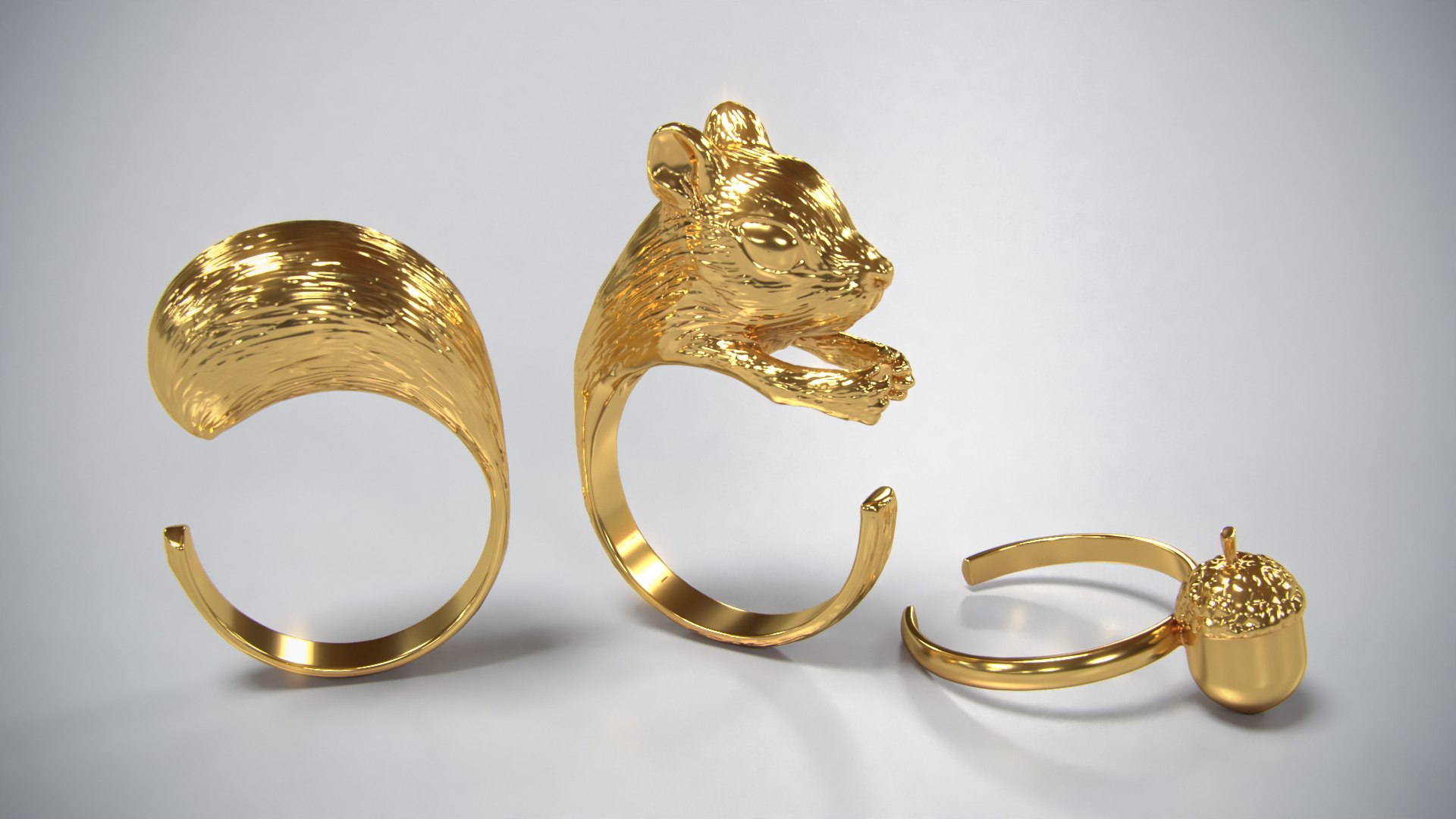 3D Squirrel Acorn Ring - TurboSquid 1685345