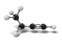 3D Butyne Molecular model C4H6