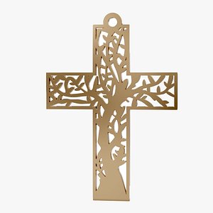 3D Cross Tree of Life Pendant Necklace