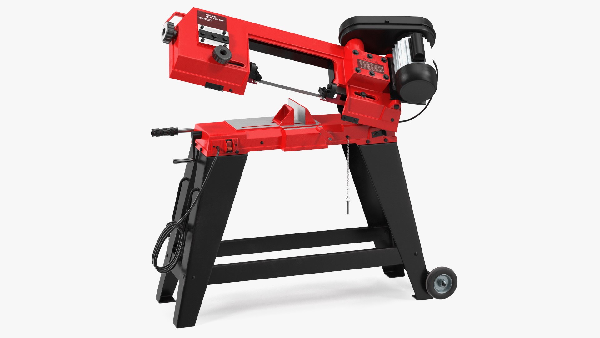 Metal Cutting Band Saw with Stand Rigged 3D model preview