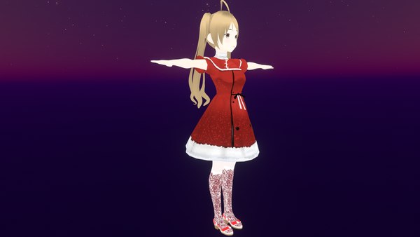 modelo 3d Game Ready Low Poly Personaje de anime Chica 6 - TurboSquid ...