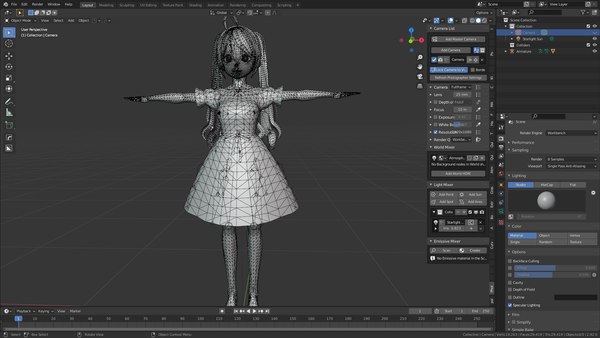 modelo 3d Game Ready Low Poly Personaje de anime Chica 6 - TurboSquid ...