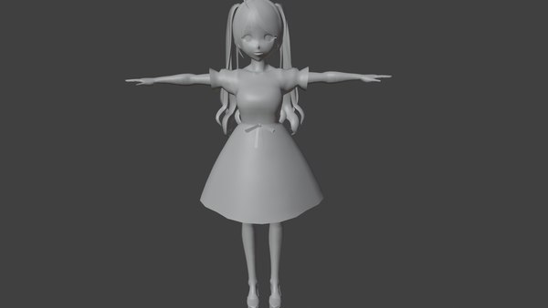 modelo 3d Game Ready Low Poly Personaje de anime Chica 6 - TurboSquid ...