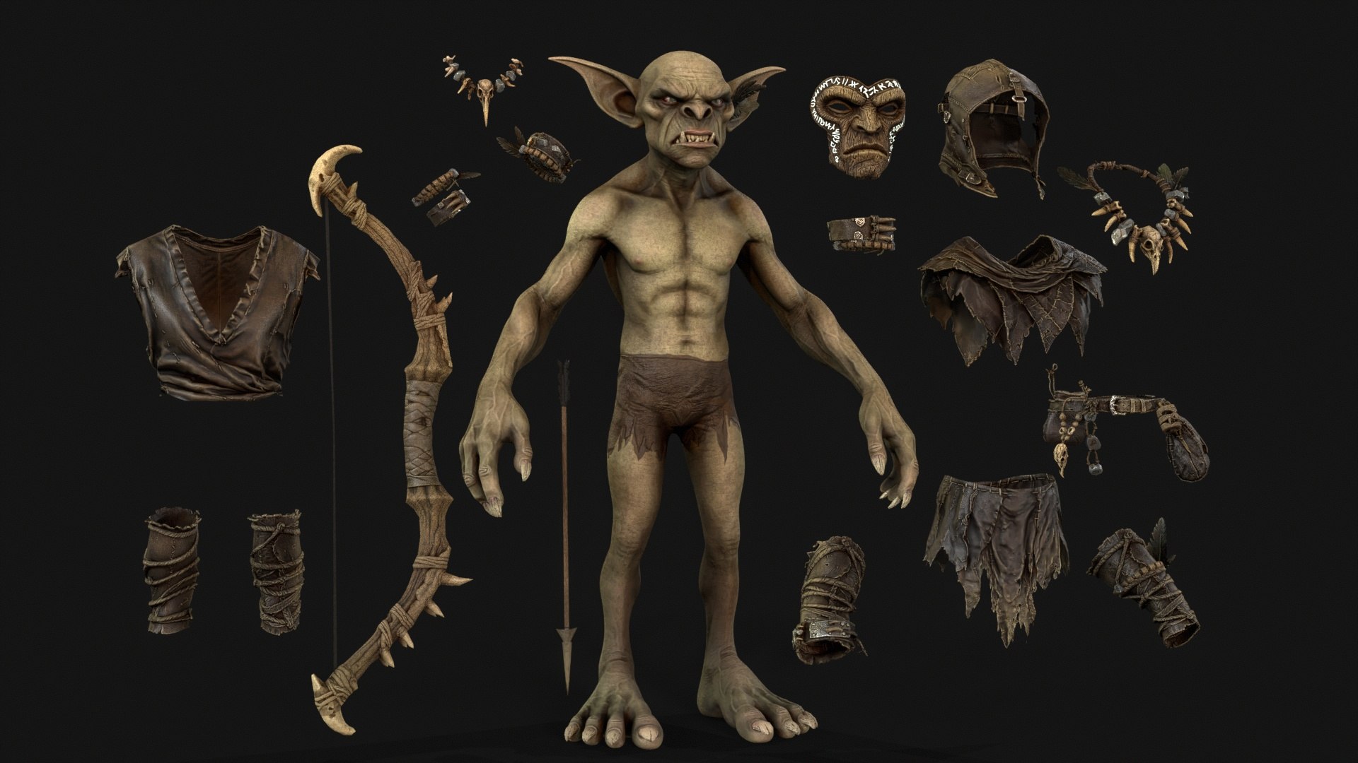 Goblin Archer model https://p.turbosquid.com/ts-thumb/Fo/KLSyH8/1L/tbrender_004/jpg/1787245831/1920x1080/fit_q87/e7d415b5ca15689023bca4c4b1fd033992146033/tbrender_004.jpg