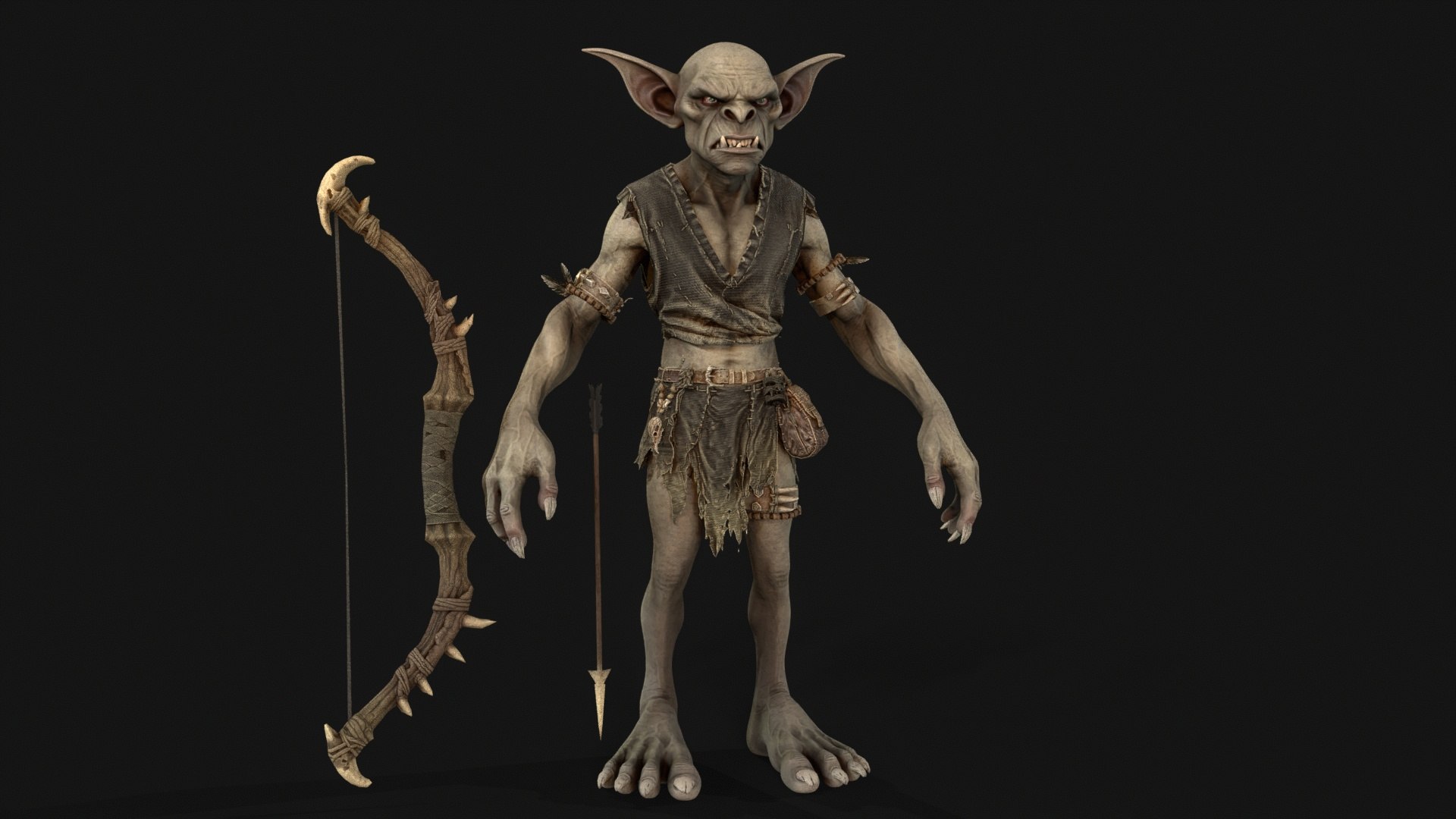 Goblin Archer model https://p.turbosquid.com/ts-thumb/Fo/KLSyH8/2Y/tbrender_009/jpg/1787246157/1920x1080/fit_q87/f203c858d8aa902074ebe8b46075217d02f61ede/tbrender_009.jpg