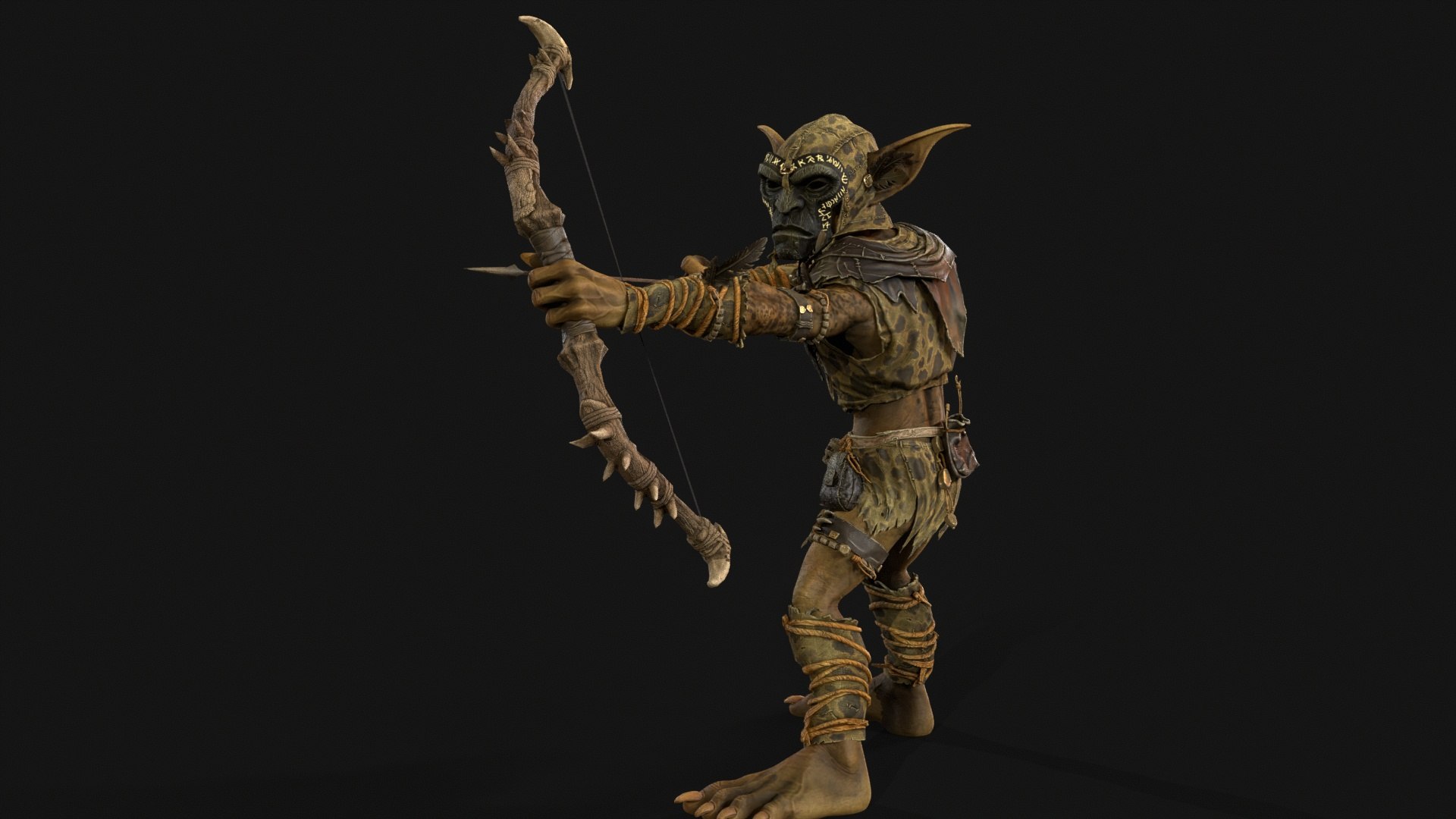 Goblin Archer model https://p.turbosquid.com/ts-thumb/Fo/KLSyH8/Bt/tbrender_0042/jpg/1787245791/1920x1080/fit_q87/b1dd2eff090c7d401caaf5331ec5bacfe50b41b2/tbrender_0042.jpg