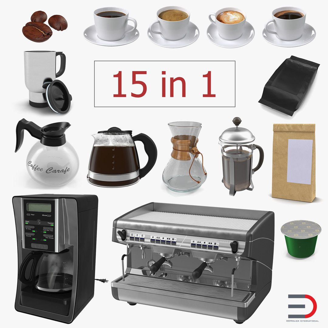 Coffee 3D Models Collection 2 3D model preview