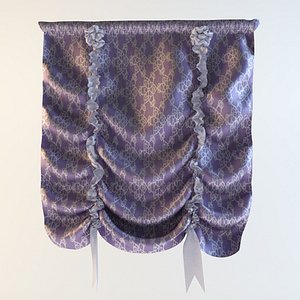 3d model curtain materials shaded