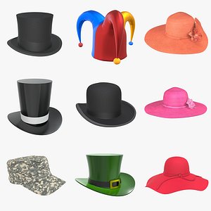 Hat set bowler men women floppy jester magician military St. Patrick