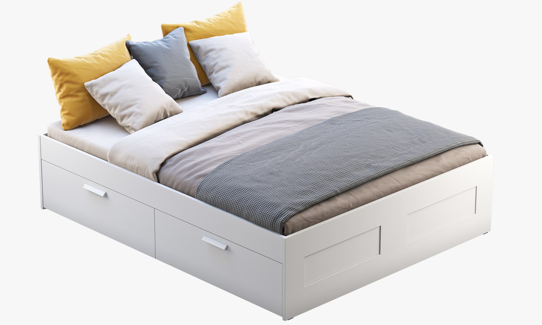 Telegraaf riem sap Ikea brimnes bed 3D model - TurboSquid 1439798
