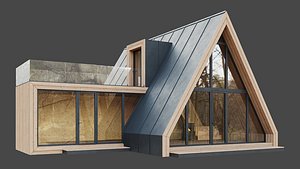 3D A-frame house