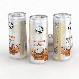 3D Beverage Can Hell Energy Coffee Lactose Free Coconut 250ml 2021