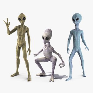 3D model Humanoid Aliens Rigged Collection 2