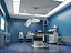 Modelo 3D de una sala de operaciones de un hospital azul