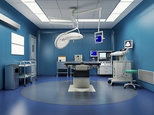3D Blue Hospital Operating Room 3D Scene Model model