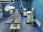 Modelo 3D de una sala de operaciones de un hospital azul