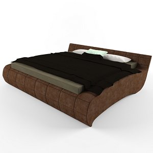3D bed blanket pillows model