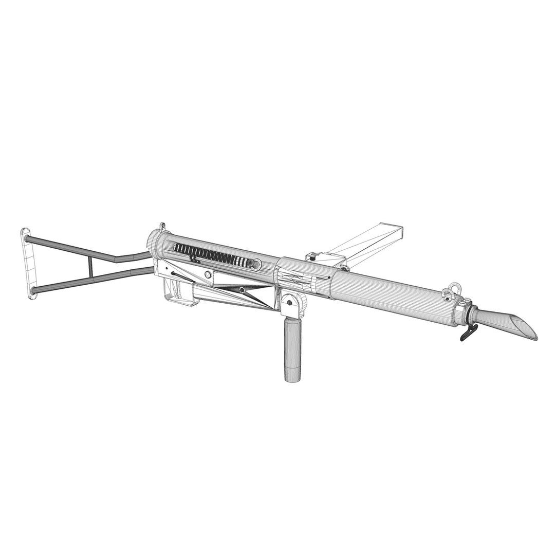 sten mk submachine gun 3d model