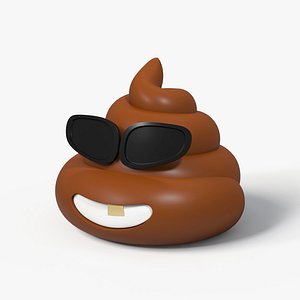 Poop Emoji in glasses 3D model