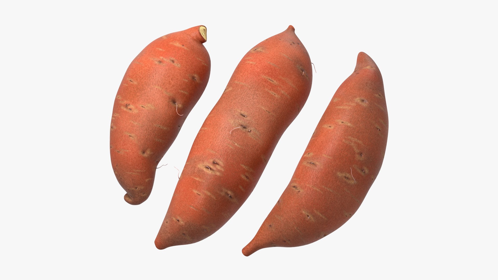Sweet Potatoes Brown 3D model preview