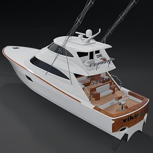 3D model Viking 90 EB Yacht 3D Rendering PBR sport fisherman 3D model