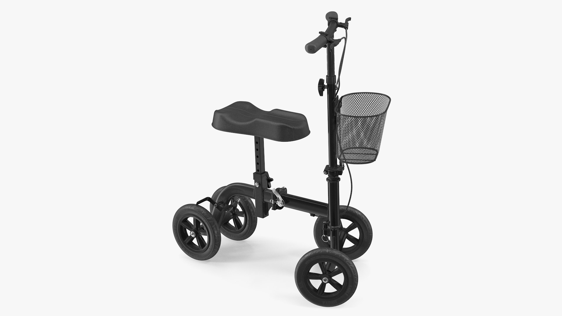Black Knee Scooter Rigged for Cinema 4D 3D model preview