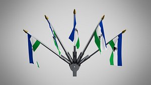 3D Wall Mount Flags 5 Of Lesotho