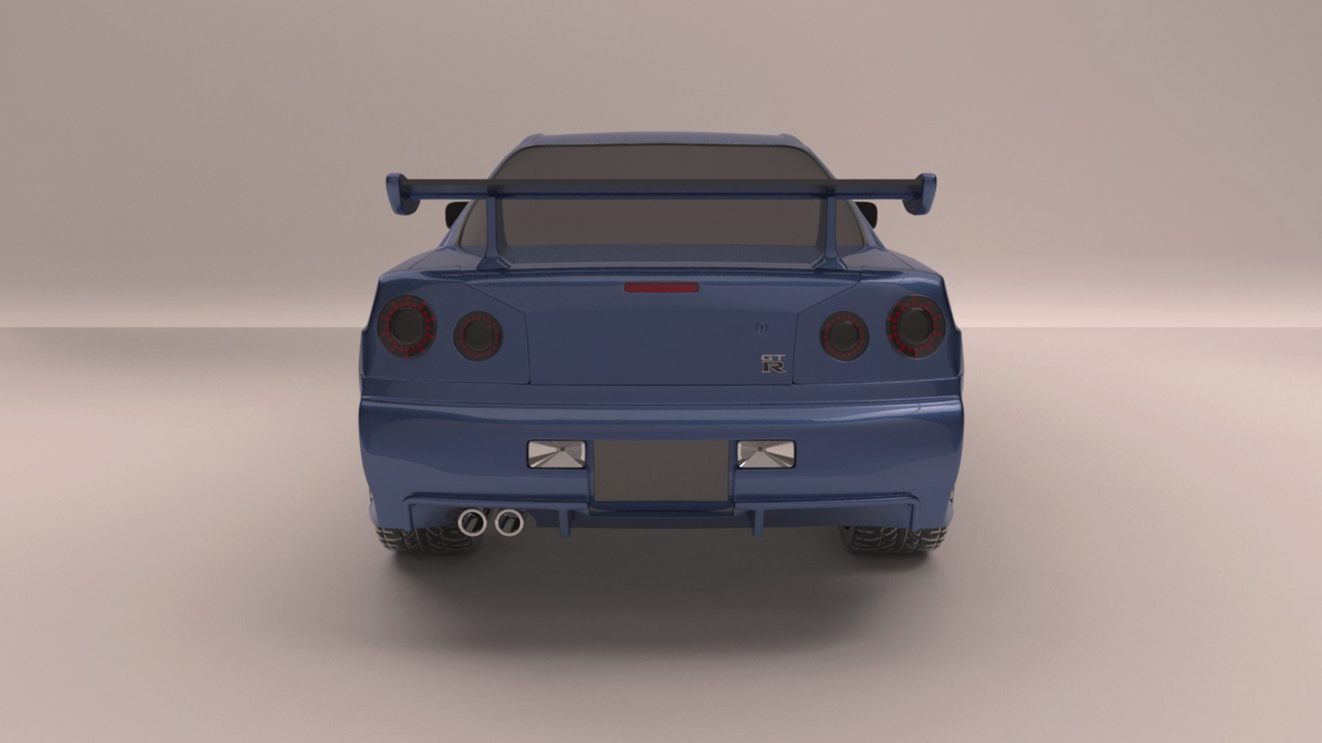 nissan gtr r34 3d obj