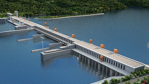 Gezhouba Hydropower Station Three Gorges Dam 3D model