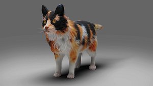 3D Fur Calico Cat V04 No Rigged