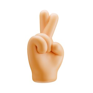 Fingers Crossed Hand Gesture Icon 3D model