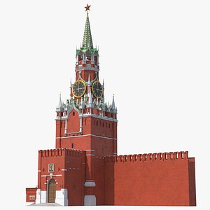 3D moscow kremlin spasskaya tower model