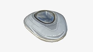 3D Allien Spaceship UFO C09 Full White - Sci Fi Spacecraft Design