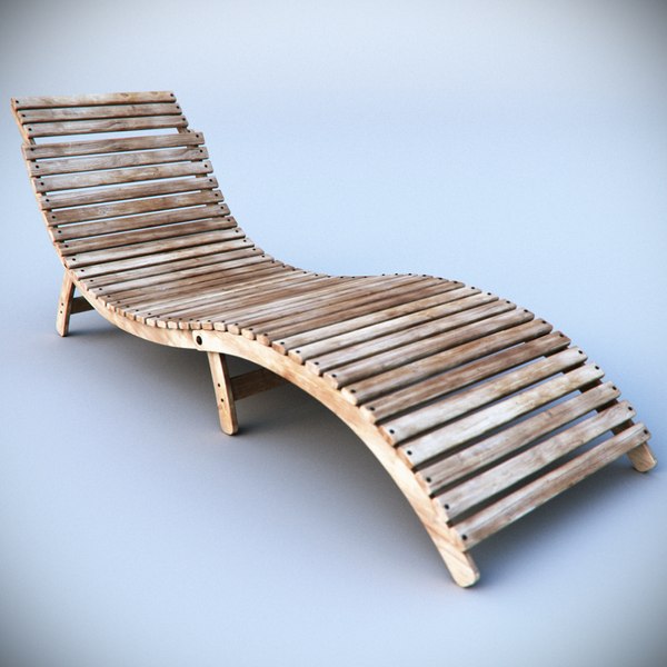 beach deck chair sunbed 3d model