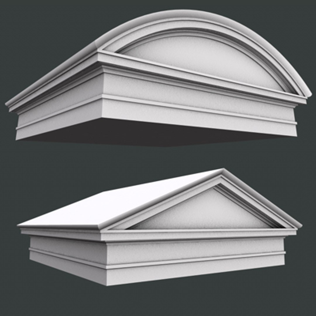 3d Model Of Triangular Roman Tuscan Pediment