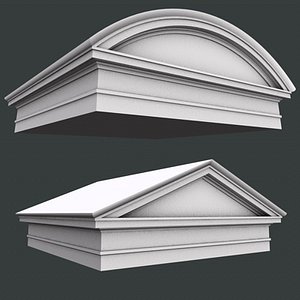 3d model of triangular roman tuscan pediment