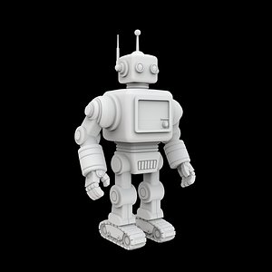 3D Retro Robot Figurine 3D Print Model