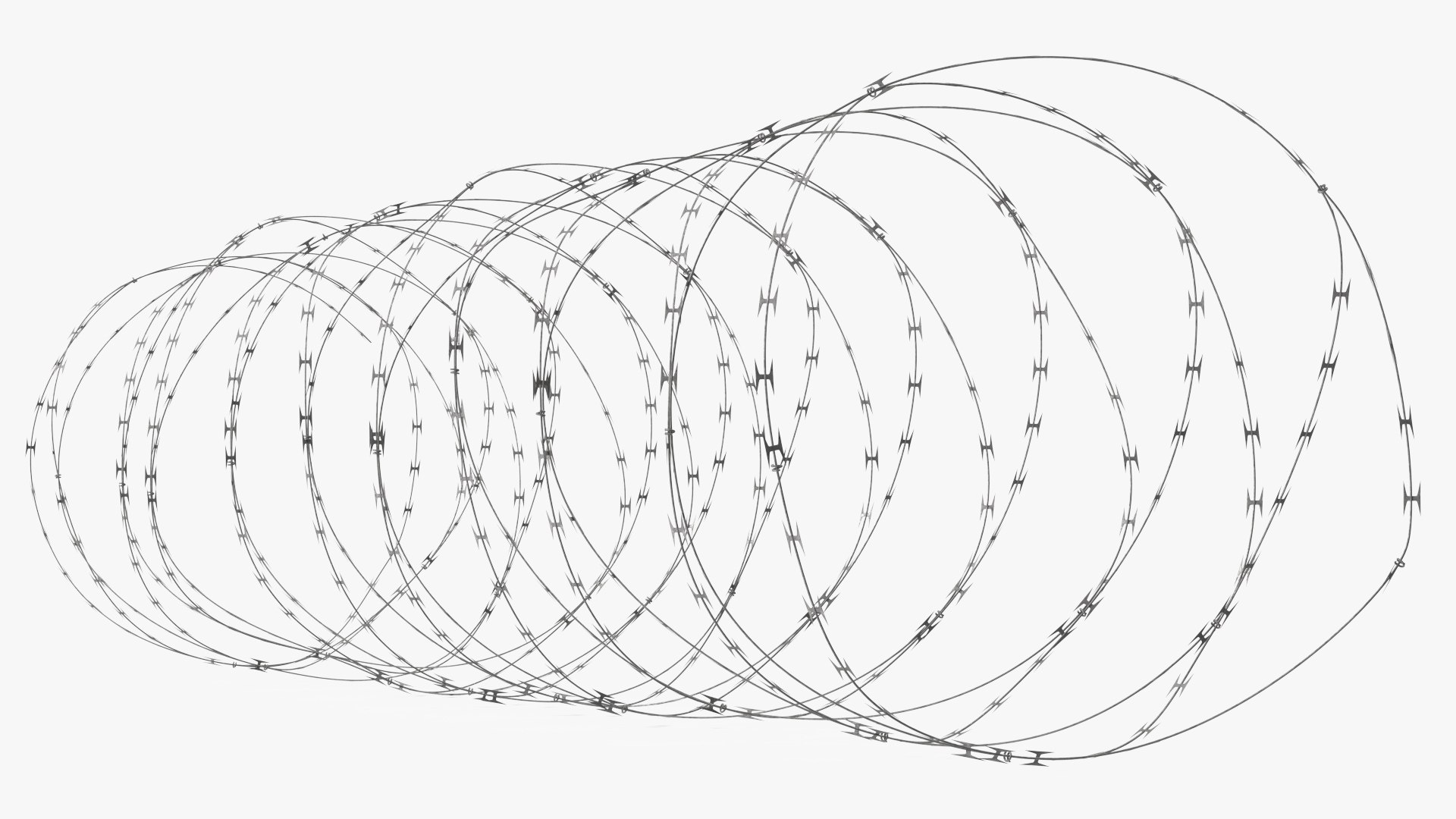 Concertina Razor Wire Coil Obstacle 3D model preview