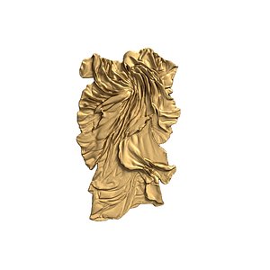 Golden Flowing Fabric decor set wall mural 3D Model for CNC 3D model