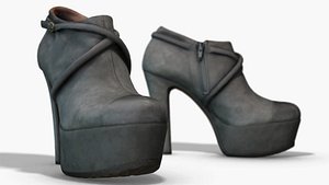 Female Leather Short Boots - Photoscanned PBR(1)