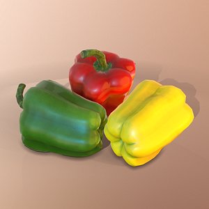 3D pepper yellow green